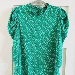 Adrianna Papell Teal Floral Top